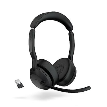 Imagem de Jabra Fone De Ouvido Estéreo Sem Fio Evolve2 55 - Possui Tecnologia Aircomfort, Microfones Com Cancelamento Ruído E Ativo. Funciona Plataformas Uc, Como Zoom Google Meet. Preto.