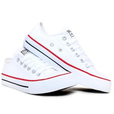 Imagem de Tenis Casual Feminino Masculino All Kalum Star Vulcanizado Confortavel Sola Reta (BRANCO, BR, Adulto, Numérico, 35)
