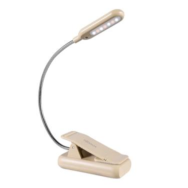 Imagem de VAVOFO Luz de livro recarregável para leitura na cama de crianças, 7 luzes de leitura LED com luz do dia branca fria quente de 9 níveis, lâmpada de cuidados com os olhos com indicador de energia para