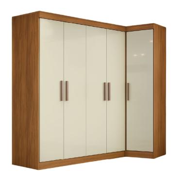 Imagem de Guarda Roupas Modulado de Canto Madrid com 5 Portas e 2 Gavetas Maxel