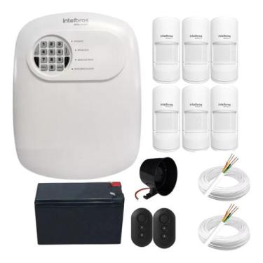 Imagem de Kit Alarme Intelbras ANM 24 NET com 6 Sensores IVP PET com Fio e 200m 