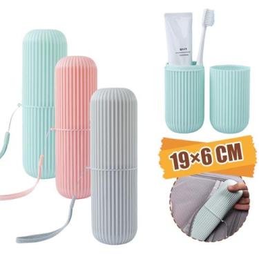 Imagem de Porta Escova De Dente E Pasta Estojo Creme Dental Portátil Viagem Bols