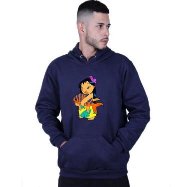 Imagem de Moletom Unissex Canguru Lilo Stitch Girl - Lafre, Azul marinho, G