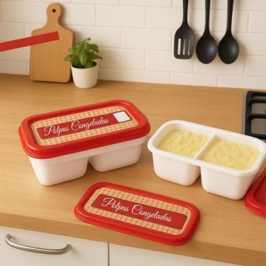 Imagem de Forma dupla porta polpa de frutas duplo congelar silicone c/tampa plas