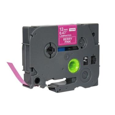 Imagem de Fita rotuladora brother 12mm tzc-mqp35 branco no rosa amora compativel