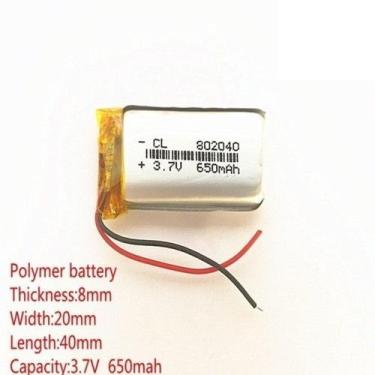 Imagem de Bateria 3.7v 650 Mah 8mm X20mm X40mm 2 Fios 802040 - bgb