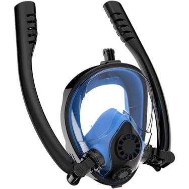 Imagem de Yngg Máscara De Mergulho Subaquática Anti Nevoeiro Máscara De Mergulho Facial Para Mulheres Homens Crianças Natação Snorkel Equipamento De Mergulho, Black Blue, S/M