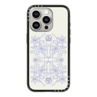 Imagem de CASETiFY Capa compacta para iPhone 15 Pro [fina e elegante/compatível com Magsafe/1,2 m. 2X proteção contra quedas de grau militar] - Porcelana de jardim de luxo - preto transparente