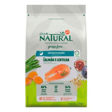 Imagem de Raçao Guabi Natural Gatos Grain Free Castrados Salmão E Lentilha - 7,5