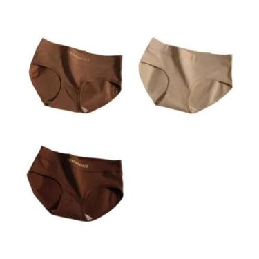 Imagem de Conjunto De 3 Peças De Calcinhas Femininas Sem Costura De Algodão Puro