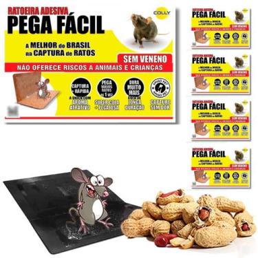 Imagem de Armadilha Adesiva Pega Fácil 5 Unidades Papel Colante para Ratos e Cam