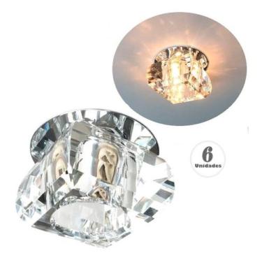 Imagem de 6 un. Spot Cristal Embutir G9 Gesso Sanca Lavabo Ac661 - Acende a Luz