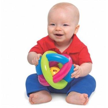 Imagem de Bola Maluquinha Com Chocalho para Bebês Brinquedo Infantil - MERCOTOYS