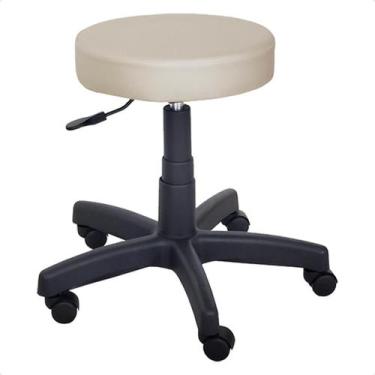 Imagem de Cadeira Mocho Banqueta Giratório Regulagem Pistão Gás Pérola - For-Ty 