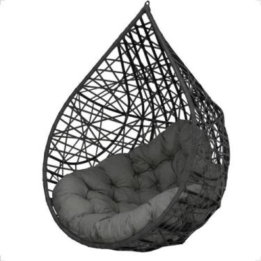 Imagem de Balanço Suspenso Ninho Gota Para Sacada, Edícula - Preto A3 - PANERO M