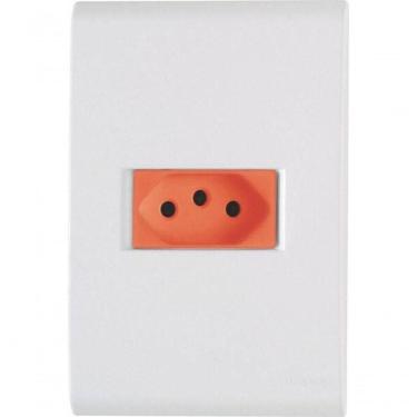 Imagem de Conjunto 4x2 1 Tomada 2p+t Tramontina Liz 20 A 250 V Branco E Vermelho