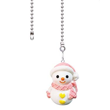 Imagem de OMYZERO Corrente para ventilador de teto de 30 cm, pingente de boneco de neve, pingente de ventilador de teto, extensor de corrente com conector de corrente esférica para decoração de luz de