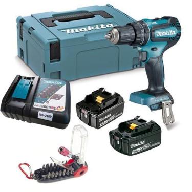 Imagem de Parafusadeira Furadeira de Impacto Makita 18V, 50Nm, com 2 Baterias 3,