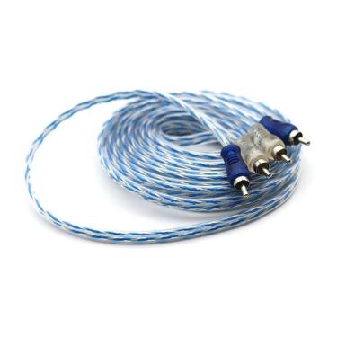 Imagem de Cabo Rca Injetado 5 Metros Tech One Prata E Azul