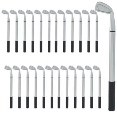 Imagem de BokWin Pacote com 25 canetas esferográficas de golfe, mini adereços de clube de golfe - Instrumentos de escrita de tinta preta com tema esportivo engraçados para estudantes, colegas de trabalho, uso