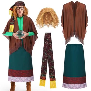 Imagem de Coume 4 Pcs Halloween Professor Costume Skirt Vest Headband Punk Wig for Movie Cosplay Halloween Women Dress up