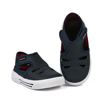 Imagem de Sandália Papete Infantil Menino Azul Marinho Moda Mzshoes, Azul marinh