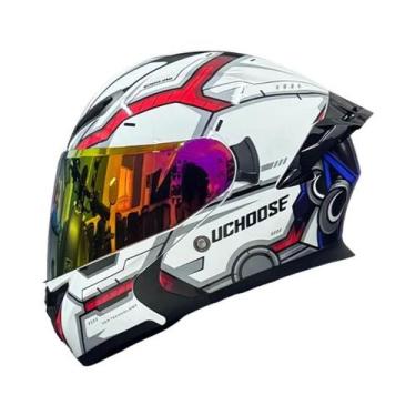 Imagem de Capacete De Motocicleta Unissex Aprovado Pelo DOT Com Visor Duplo Prot