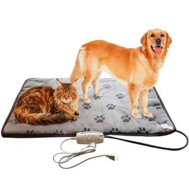 Imagem de Almofada de aquecimento para cães grandes para cama de cachorro ao ar livre e interna, cobertor elétrico para casa de cachorro pequeno, médio, gato, filhote, impermeável, fácil de limpar, longo à