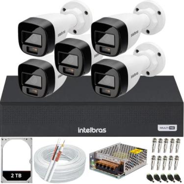 Imagem de Kit 5 Câmeras Intelbras Vhd 1220 B Full Color Dvr 08 Canais 1108c Hd 2