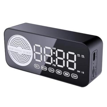 Imagem de Rádio Despertador Retrô com Bluetooth e Exibição de Horas (Preto)