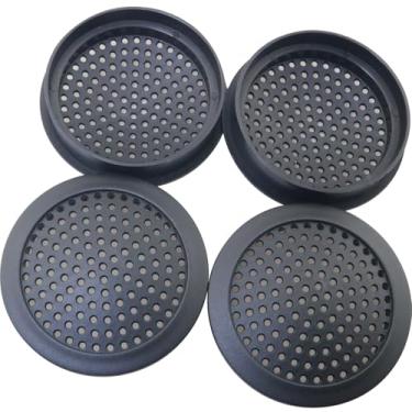 Imagem de MEETOOT 4 peças grade de alto-falante de plástico de engenharia ABS preta de 5 cm com parafusos de montagem capa protetora de grade de alto-falante para caixa de tweeter