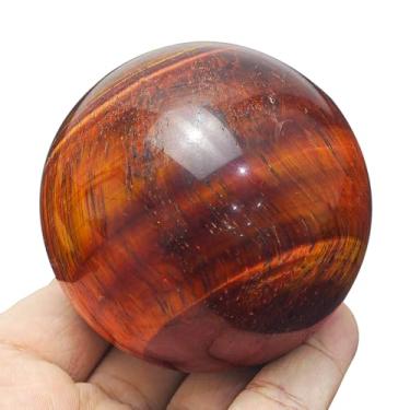 Imagem de Bola de olho de tigre vermelha de cristal natural de 6 a 7 cm, massagem de quartzo, esferas polidas, cura de reiki, decoração de quarto requintada, presente de lembrança de bola de rocha (olho de
