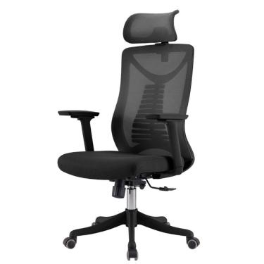 Imagem de Cadeira Escritório Nr-17 Giratória Presidente Vancouver Fratini Tela Mesh Preta Base Rodízio Preto