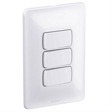 Imagem de 3 Interruptores Paralelos 4x2 10a 250v Zeffia - 680107 - Pial 3 Interruptor Paralelo 10a 250v 4x2 Zeff