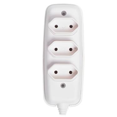 Imagem de Tomada Em Barra Tripla Bipolar 2p 10a 250volts Branca - 2633 - Ilumi Tomada Tripla 2p 10a 250v Branca 2633 Ilumi