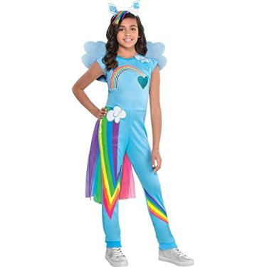 Imagem de Party City My Little Pony Rainbow Dash Costume for Girls, Large (12-14), Dress and Accessories Included