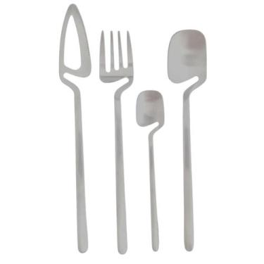 Imagem de Faqueiro Individual 4 Peças - Aço inox Prata Skeleton. - Rojemac