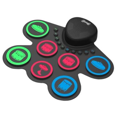 Imagem de Fenteer Bateria eletrônica enrolada à mão com entrada para fone de ouvido, instrumento de percussão eletrônico