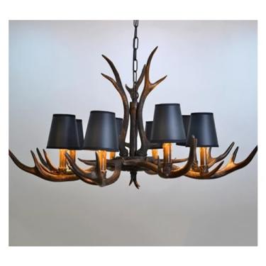 Imagem de Retro Antlers LED Lustre Mesa Jantar Sala de estar Cozinha Acessórios Luminária Pendente Decoração para casa Luminária de interior Lustre Luminária