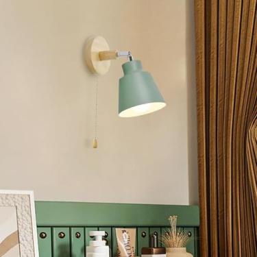 Imagem de E27 Luzes de parede com interruptor de cabo de puxar Arandela de parede interna moderna 350° Corpo de lâmpada giratória de metal luminária de cabeceira lâmpadas de parede para quarto sala de estar