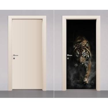 Imagem de Adesivo Envelopamento Decorativo de Porta Madeira Tigre (70cm)