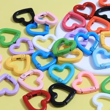Imagem de Kryoflare 6 peças de clipes de chaveiro de mola em forma de coração, 20 mm, ganchos de mosquetão de liga de zinco, para fazer joias, bolsa, alça de chaveiro, alça de celular, fabricação de corrente