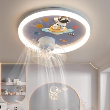 Imagem de Ventilador de teto com iluminação e controle remoto silencioso LED para quarto de menina/menino, luz de teto regulável, fonte de vento/luz, ventilador ajustável, lâmpada de teto, sala de jan