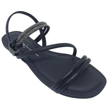 Imagem de Dakota, Sandália Dakota Feminina Sintética com Tira Brilhosa (Rives Preto, BR, Adulto, Numérico, 36)