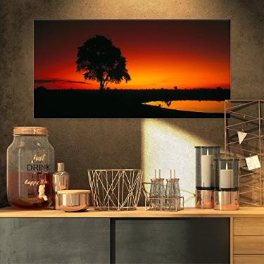 Imagem de Designart PT12966-32-16 Vista do pôr do sol na Tanzânia - Arte em tela de paisagem africana extragrande, 81 x 40 cm