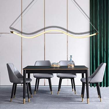 Imagem de Lustre LED Luminária de Mesa de Jantar Luminária de Cozinha Luminária de Teto Luminária Pendente com Controle Remoto Regulável Design Metal Acrílico Luminária Pendente com Altura Ajustável L