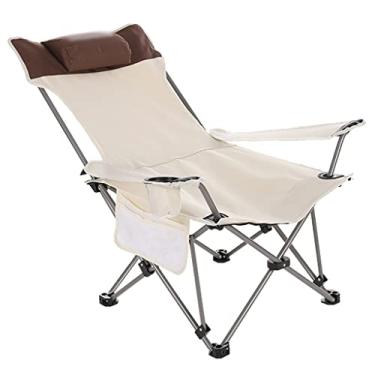 Imagem de Cadeira de acampamento, cadeira de acampamento com descanso para os pés, cadeira esportiva dobrável com bolsa de transporte, cadeira de praia de fácil armazenamento, cadeira de pesca com encosto