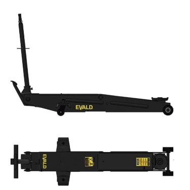 Imagem de Macaco Jacaré 2 TON Longo EVJH-2TC Roda de Ferro EVALD