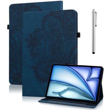 Imagem de VODEFOX Capa para Samsung Galaxy Tab A11 Plus/A9 Plus de 11 polegadas, capa protetora de visualização multiângulo de couro PU com compartimentos para cartões - azul