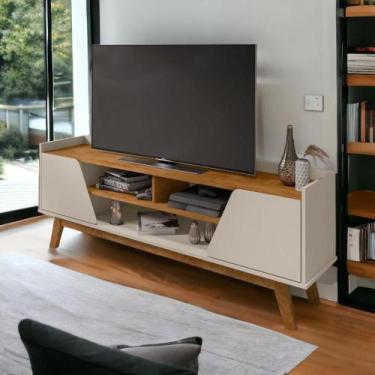 Imagem de Rack com Nichos Turim Off White e Naturalle Bechara